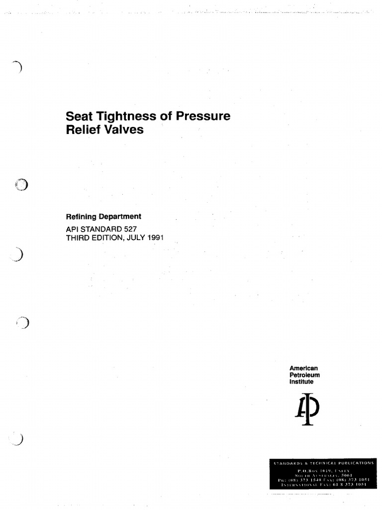 API STD 527 PSV Testing | PDF