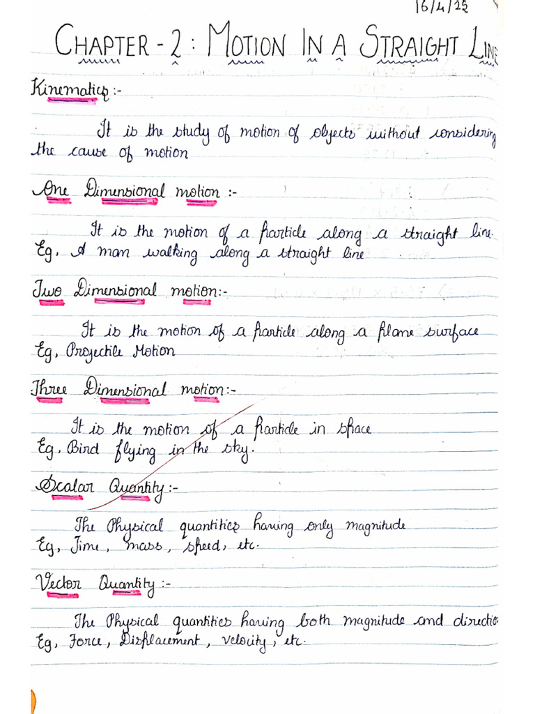 Chapter 2 Motion in A Straight Line | PDF