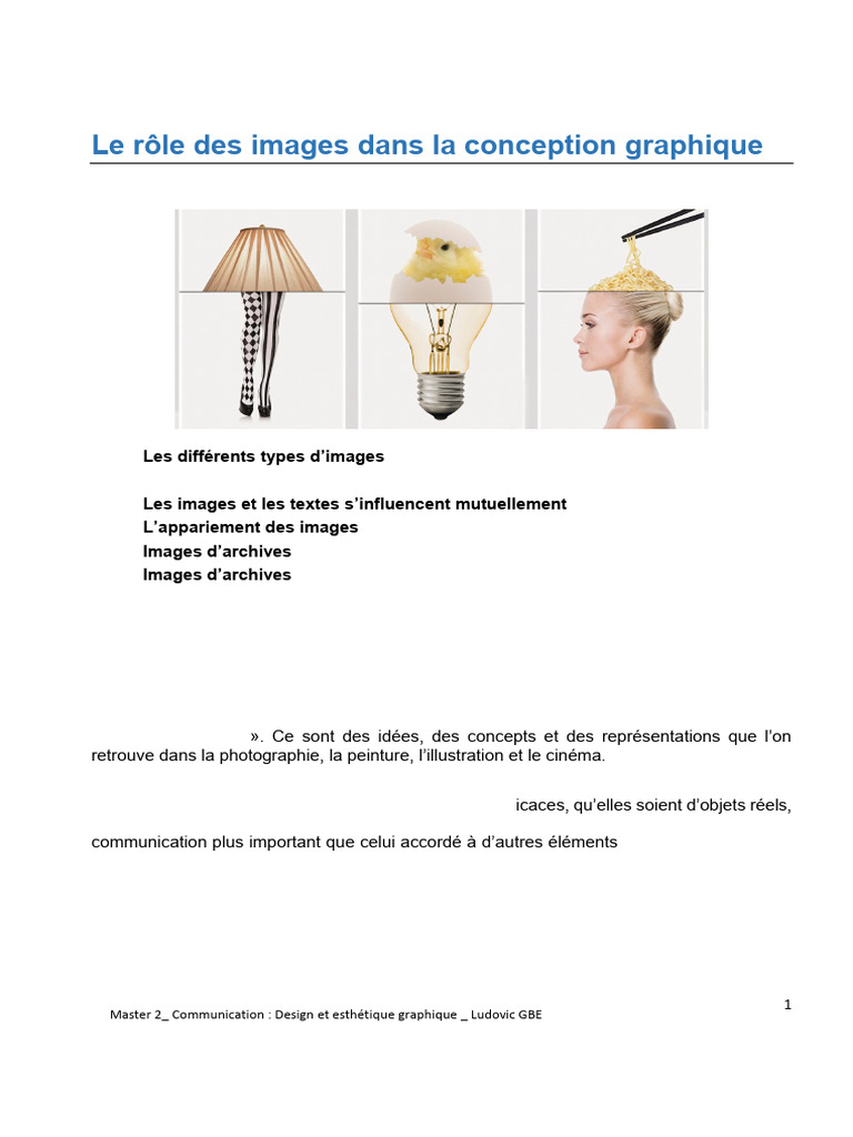 Rôle des images en conception graphique | PDF | Conception | Esthétique