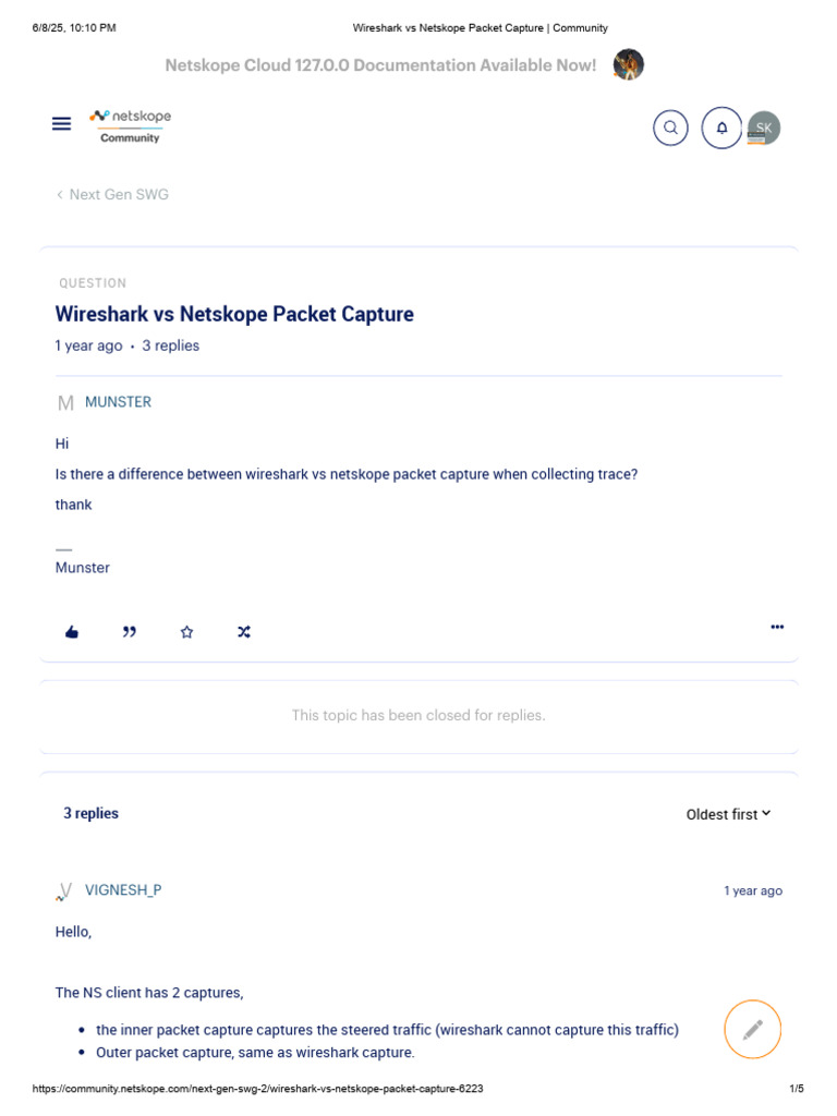 Wireshark vs Netskope Packet Capture Guide | PDF | Computer Network ...