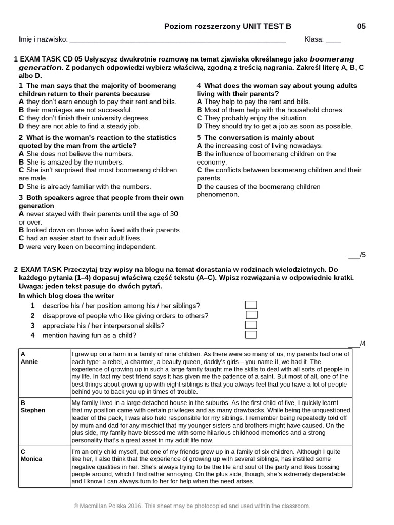 Vocabulary Test for Unit 5B | PDF | Cost Of Living | Behavioural Sciences