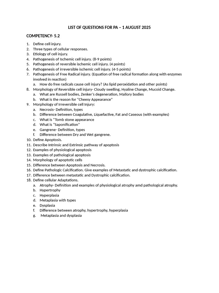 Cell Injury and Inflammation Overview | PDF | Inflammation | Edema