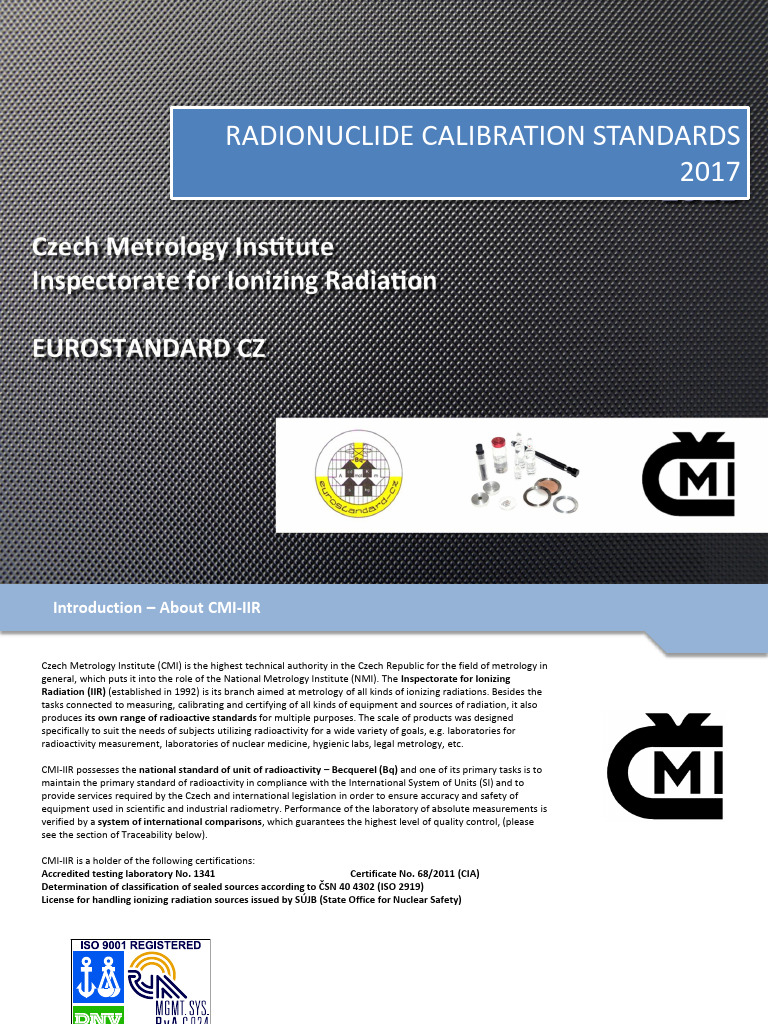 Radionuclide Calibration Standards Overview | PDF | Metrology | Nuclear ...