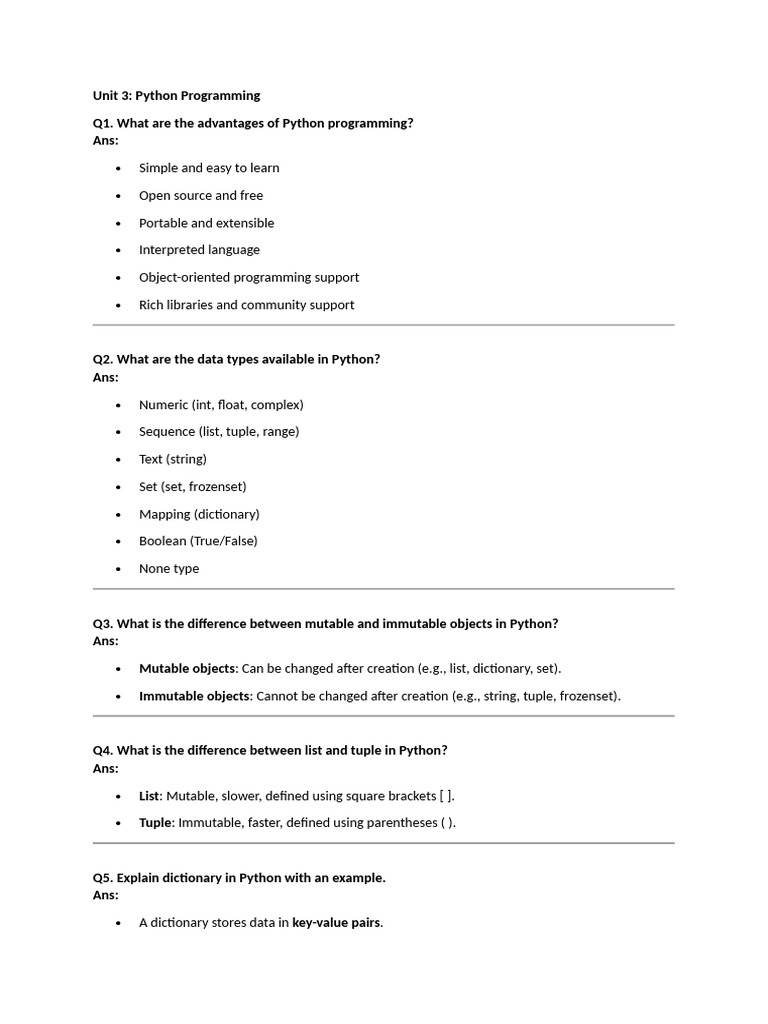 Python Programming Overview and Concepts | PDF | Data Type | Python ...