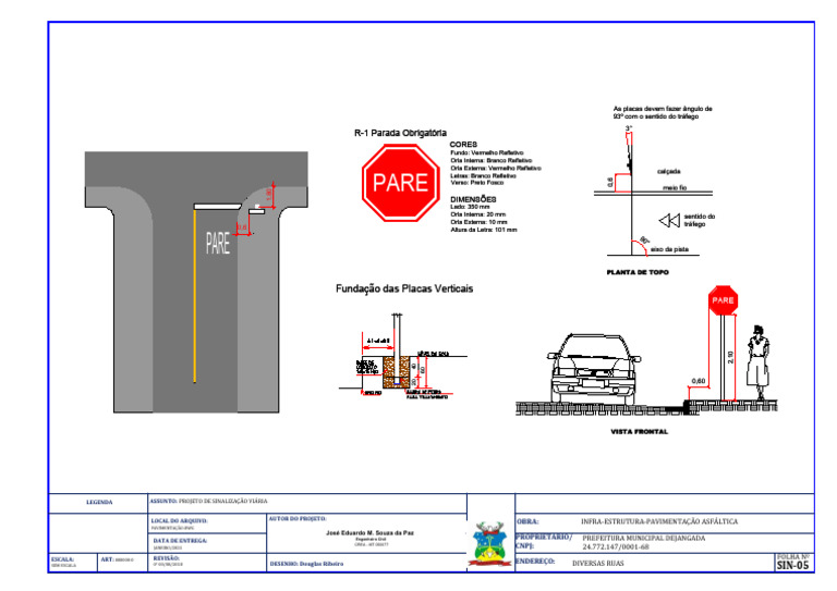 Projeto de Sinalização Viária R-1 | PDF