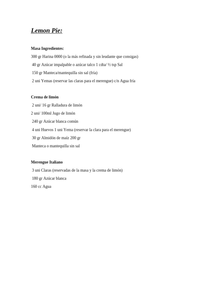 Lemon Pie | PDF