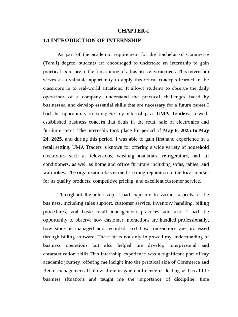 Internship | PDF | Home Appliance | Marketing