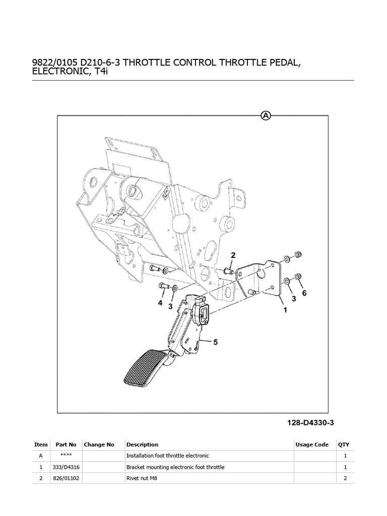 JCB 4CX Electronic Throttle Parts List | PDF