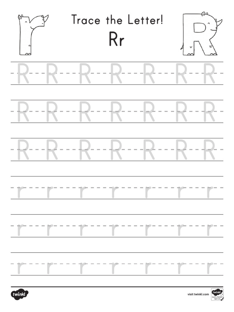 Trace the Letter R Worksheets | PDF