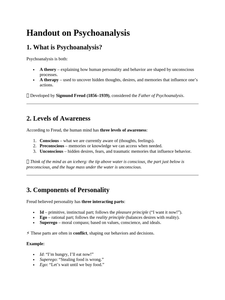 Understanding Psychoanalysis Basics | PDF | Psychoanalysis ...
