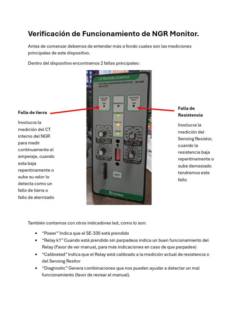 Verificación del NGR Monitor | PDF | Ingenieria Eléctrica