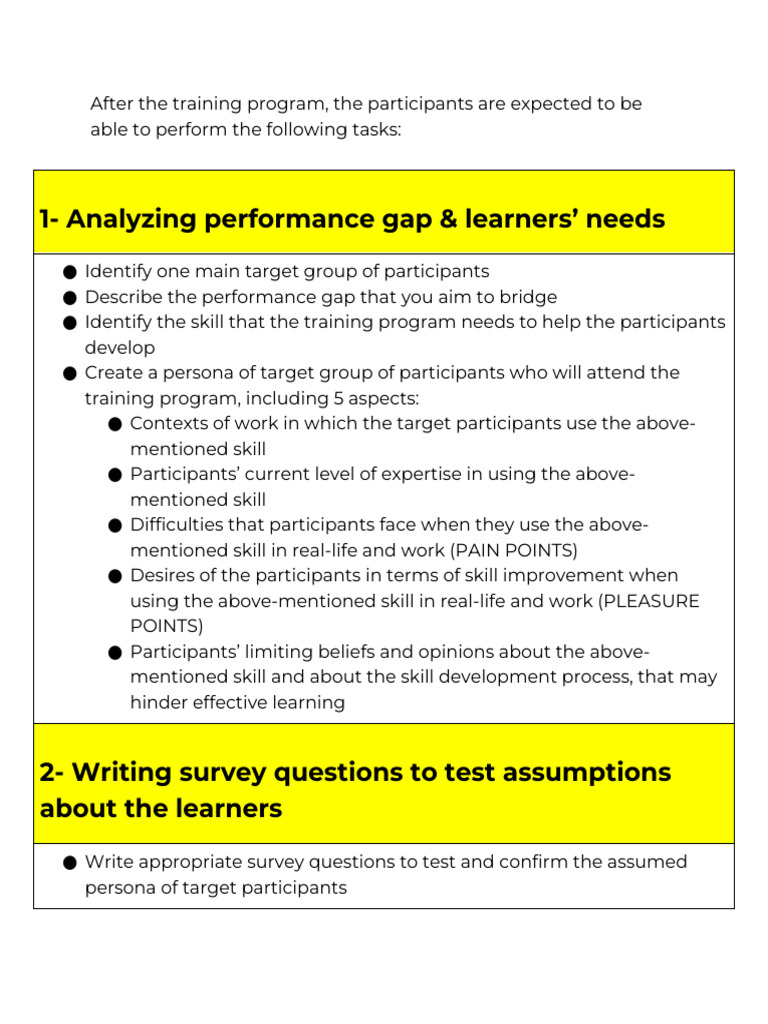 Training Program Development Guide | PDF | Learning | Skill