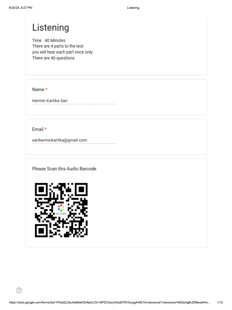 Listening Test Instructions and Details | PDF | Input/Output