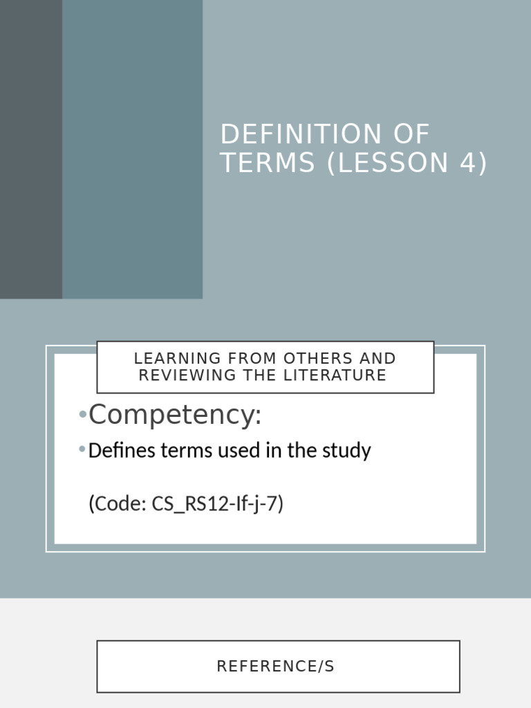 Defining Terms in Research Papers | PDF | Definition | Teachers