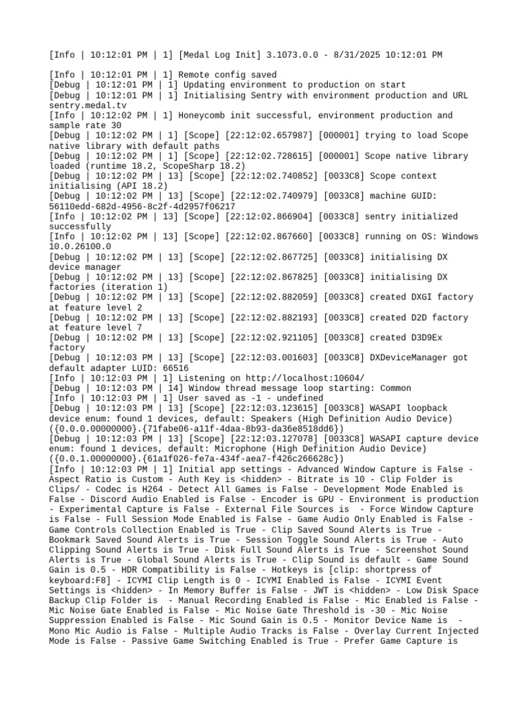 Medal App Initialization Log 2025 | PDF | File System | Computing