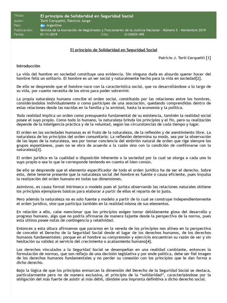 Solidaridad en la Seguridad Social | PDF | Derechos humanos | Fuentes ...