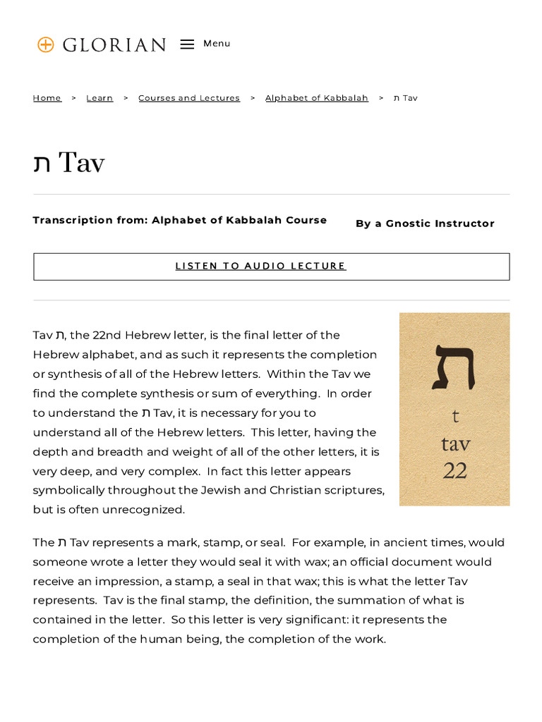 Significance of the Hebrew Letter Tav | PDF | Jesus | The Beast ...