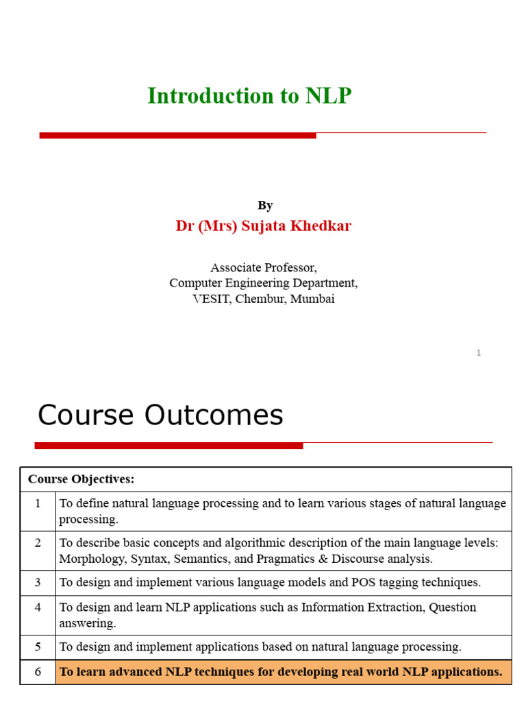L1-Introduction To NLP | PDF | Linguistics | Information