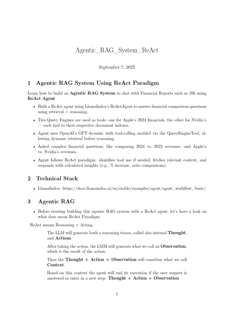 Build an Agentic RAG System with ReAct | PDF | Computing | Information ...