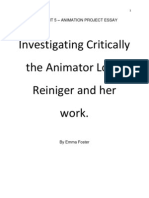 Investigating Critically the Animator Lotte Reiniger and her work.