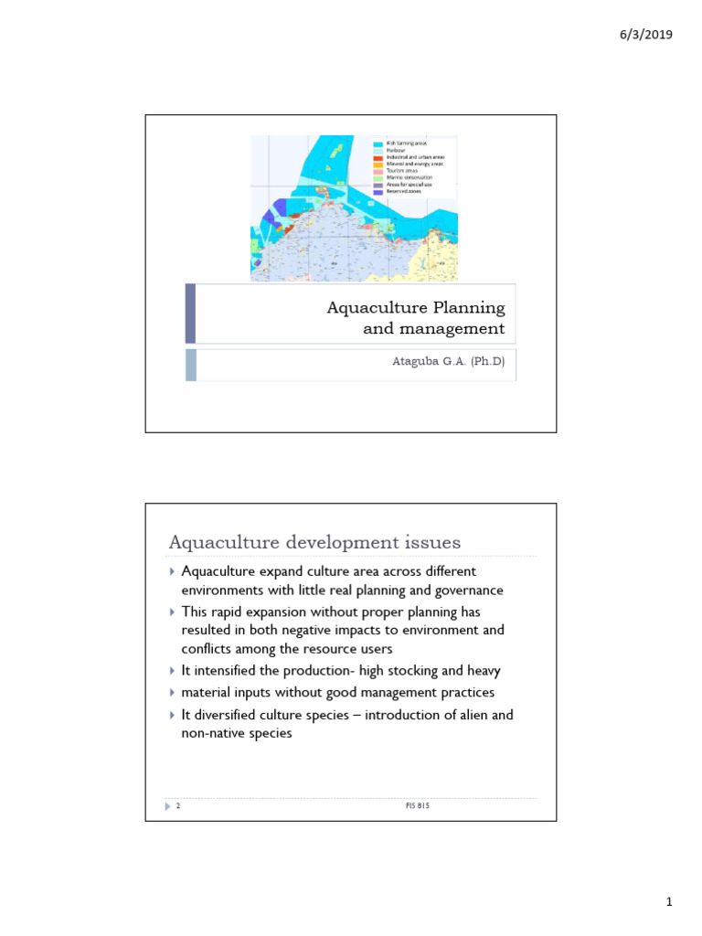 Aquaculture Planning and Management Issues | PDF | Aquaculture ...