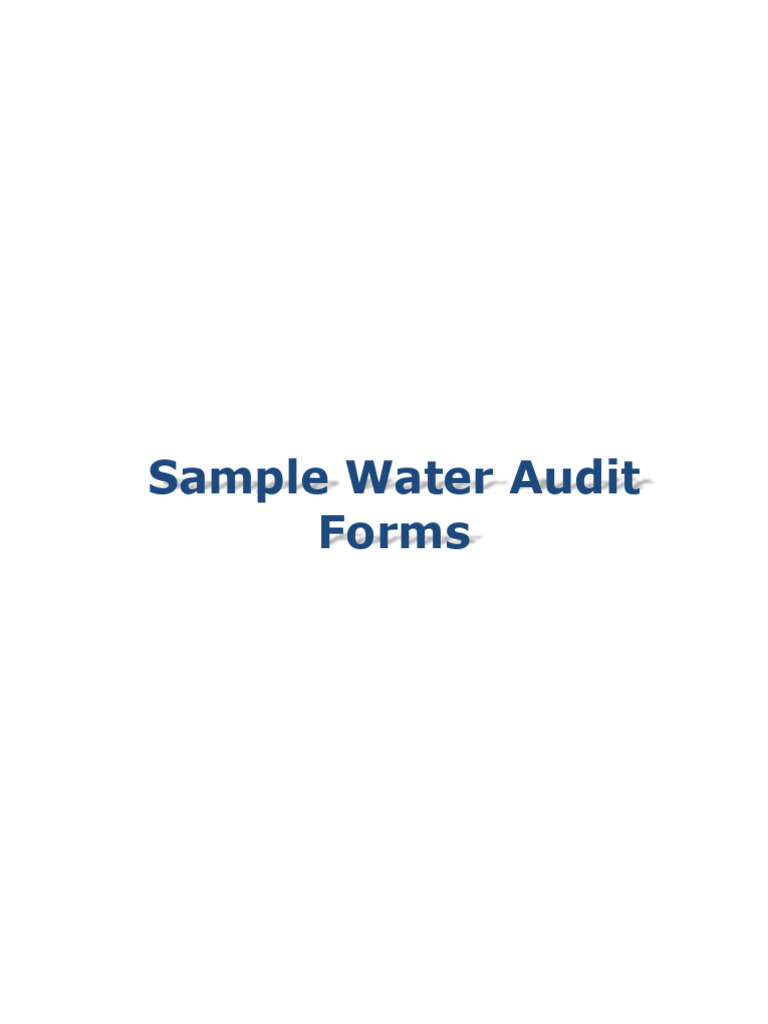 Sample Water Audit Form Template | PDF | Shower | Water Conservation