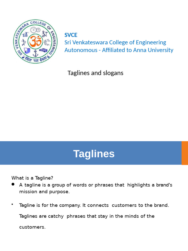 Taglines and Slogans | PDF