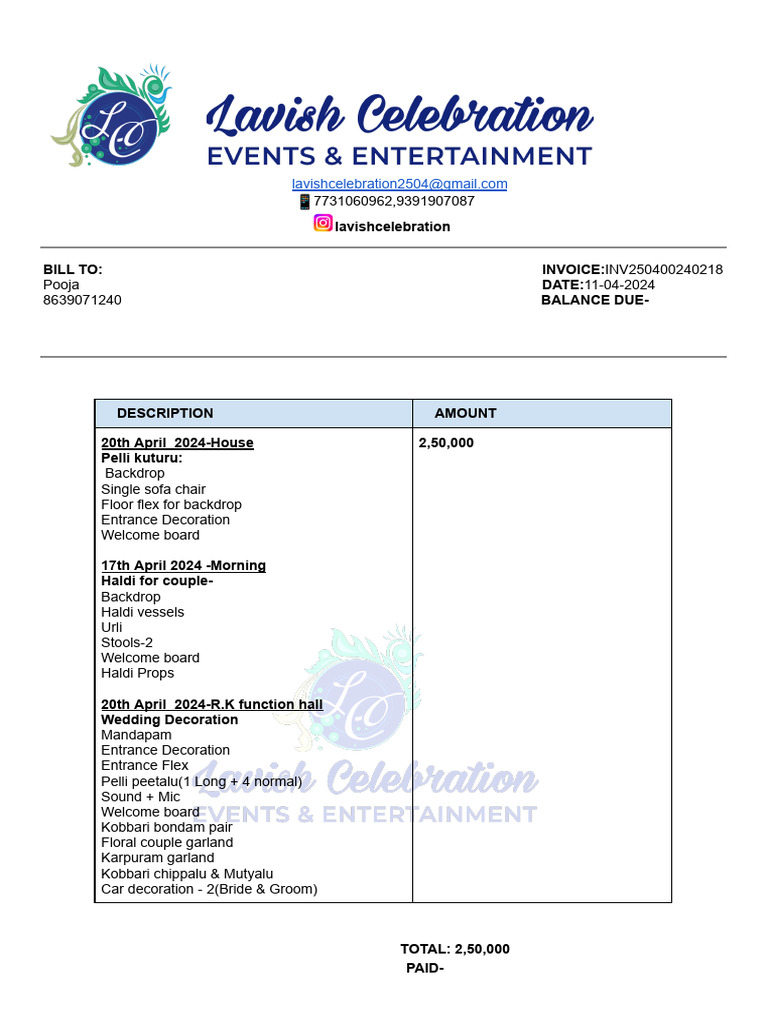April 20, 2024 R.K Function Hall Quotation 2 | PDF | Ceremonies ...