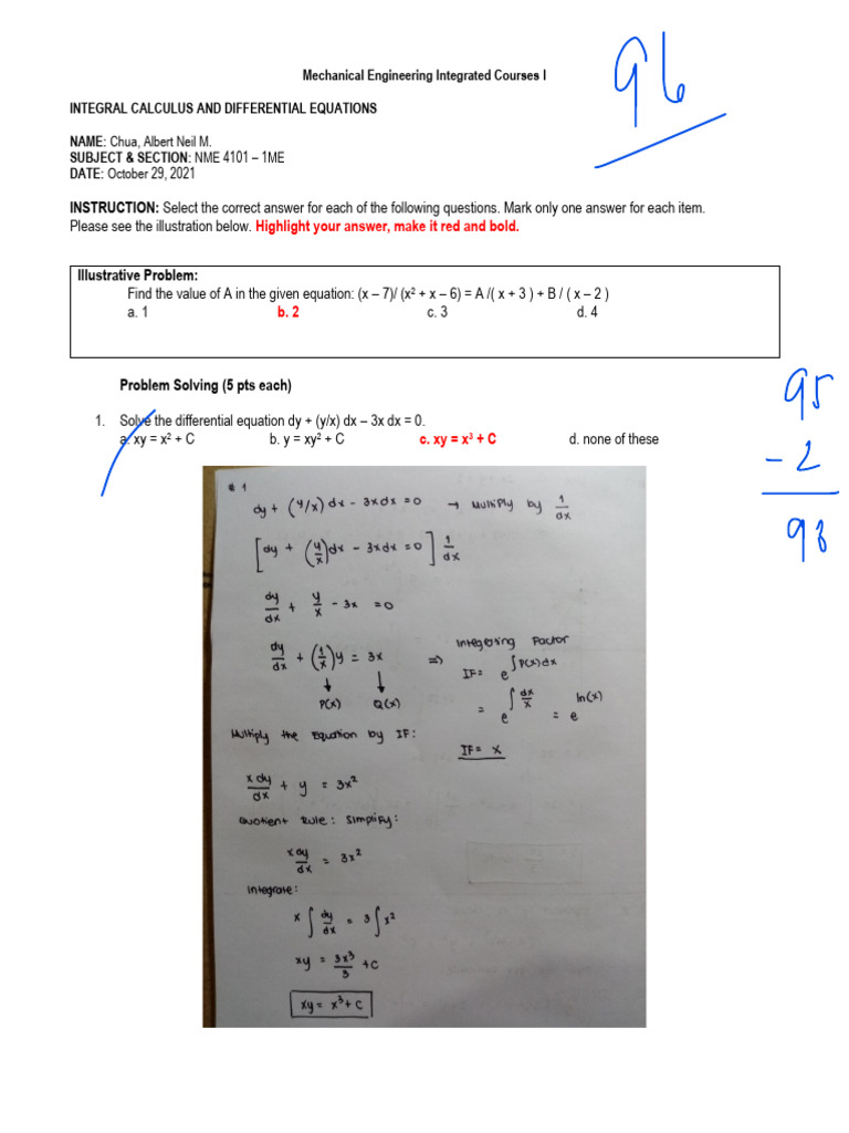 Mechanical Engineering Calculus Problems | PDF | Mathematical Physics ...