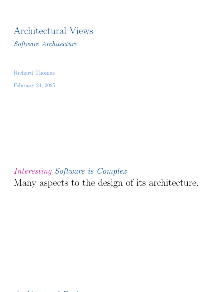 Understanding Architectural Views in Software | PDF | Unified Modeling ...