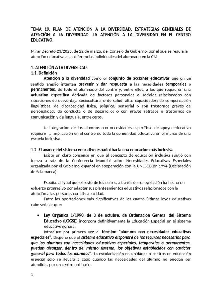 Estrategias para Atención a la Diversidad | PDF | Plan de estudios ...