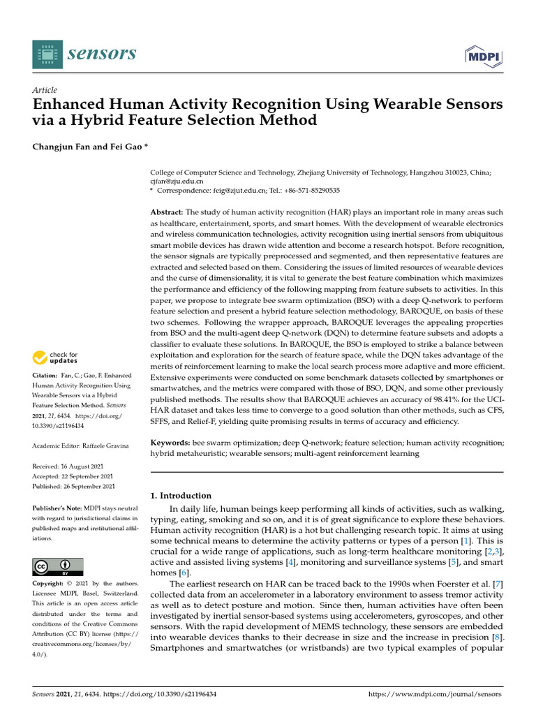 Hybrid Feature Selection for HAR | PDF | Metaheuristic | Wearable ...