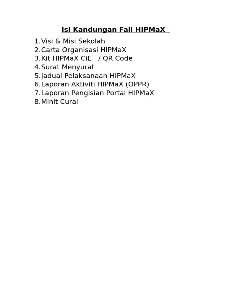 Isi Kandungan Fail HIPMaX | PDF