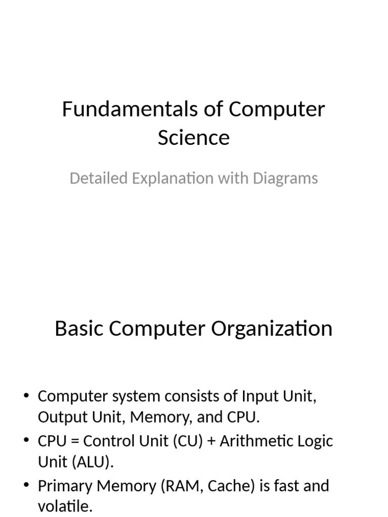 Computer Fundamentals Detailed | PDF | Computer Data Storage | Bit