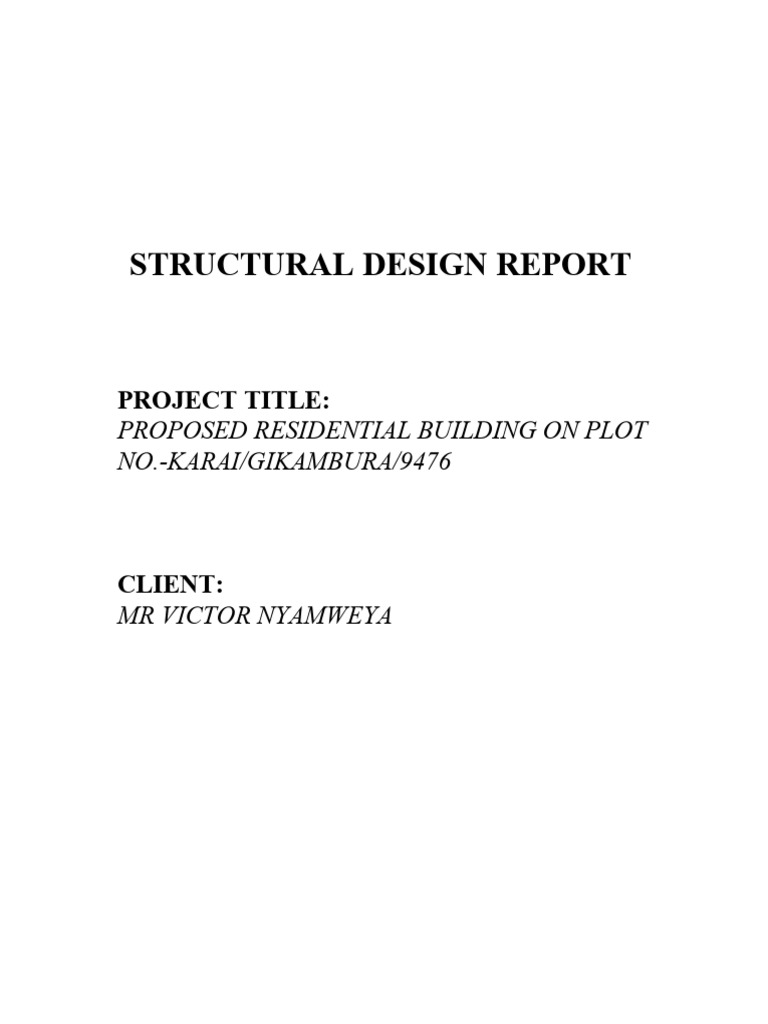 Structural Design Report for Residential Building | PDF | Bending ...