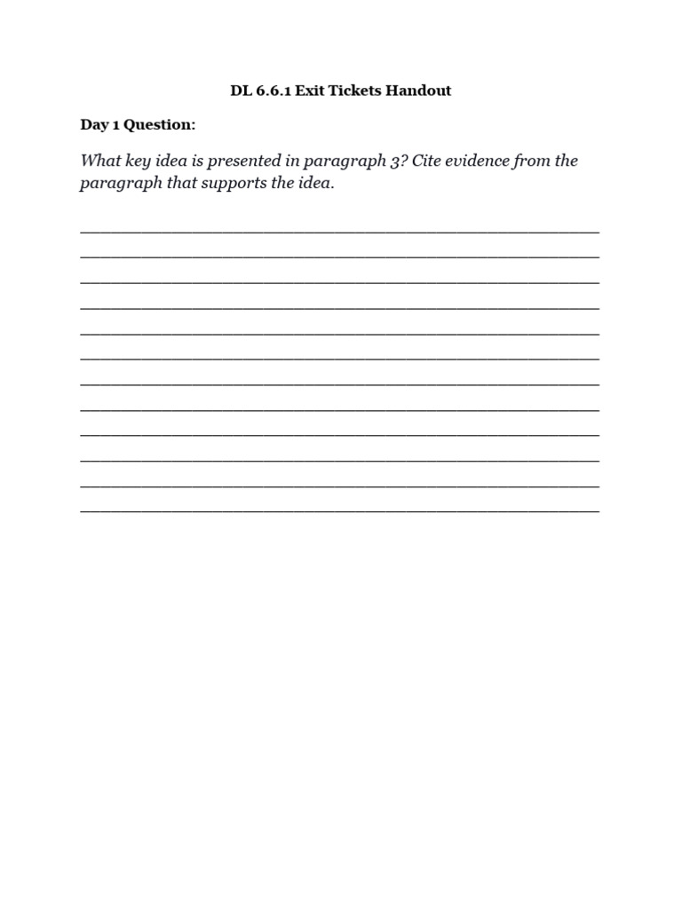 DL 6.6.1 Exit Tickets Handout | PDF | Native Americans In The United ...