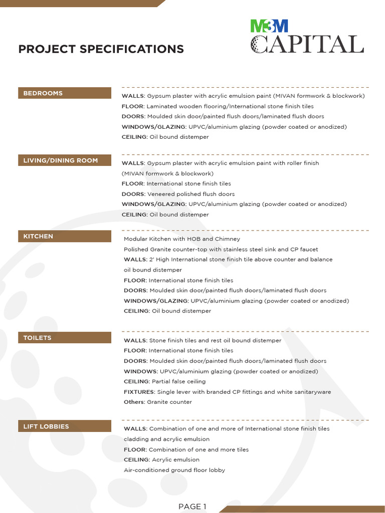Detailed Project Specifications Guide | PDF | Tile | Door