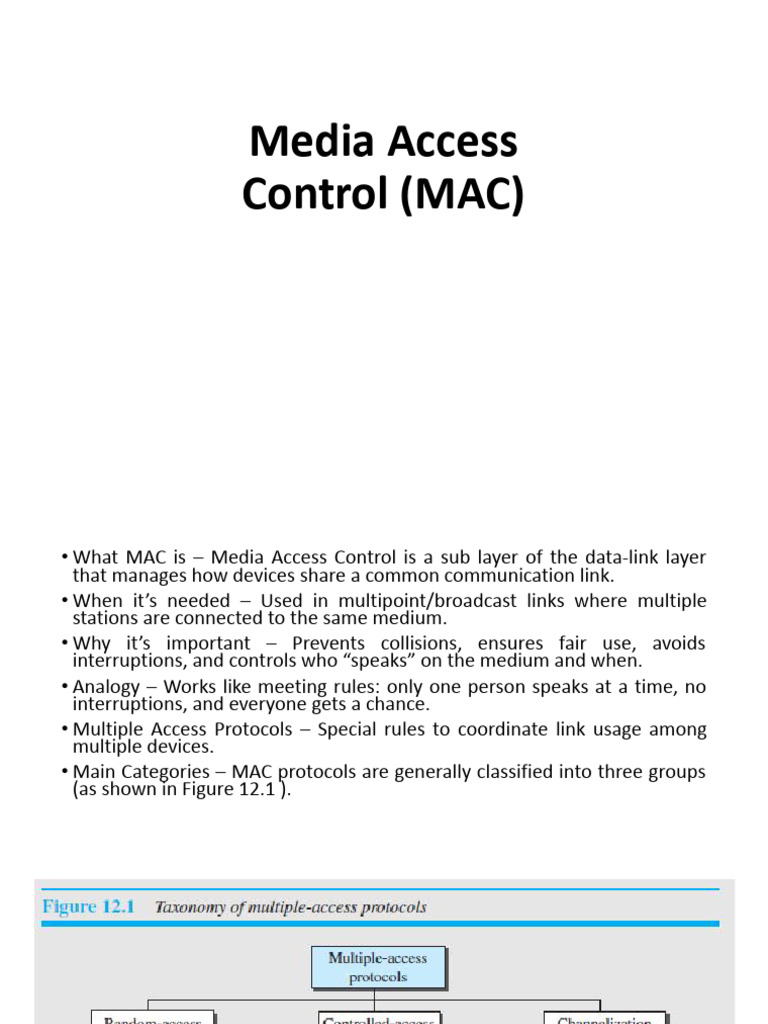 Ethernet Media Access Control Overview | PDF | Network Architecture ...