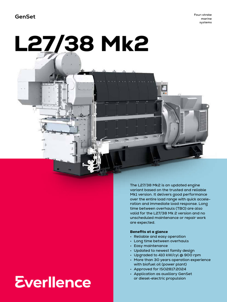 L27/38 Mk2 Four-Stroke Marine GenSet | PDF | Engines | Energy Technology