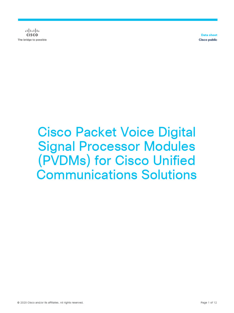 Cisco PVDM Modules for Voice Solutions | PDF | Corporate Social ...