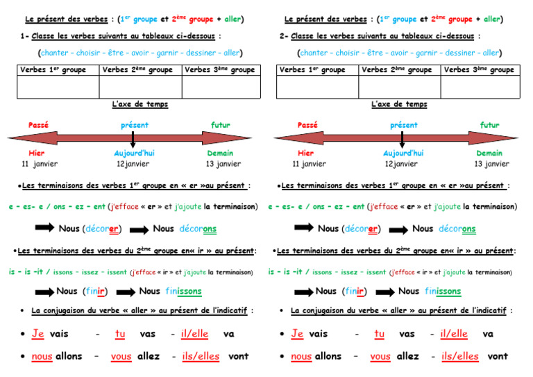 Conjugaison des verbes au présent | PDF | Verbe | Morphologie