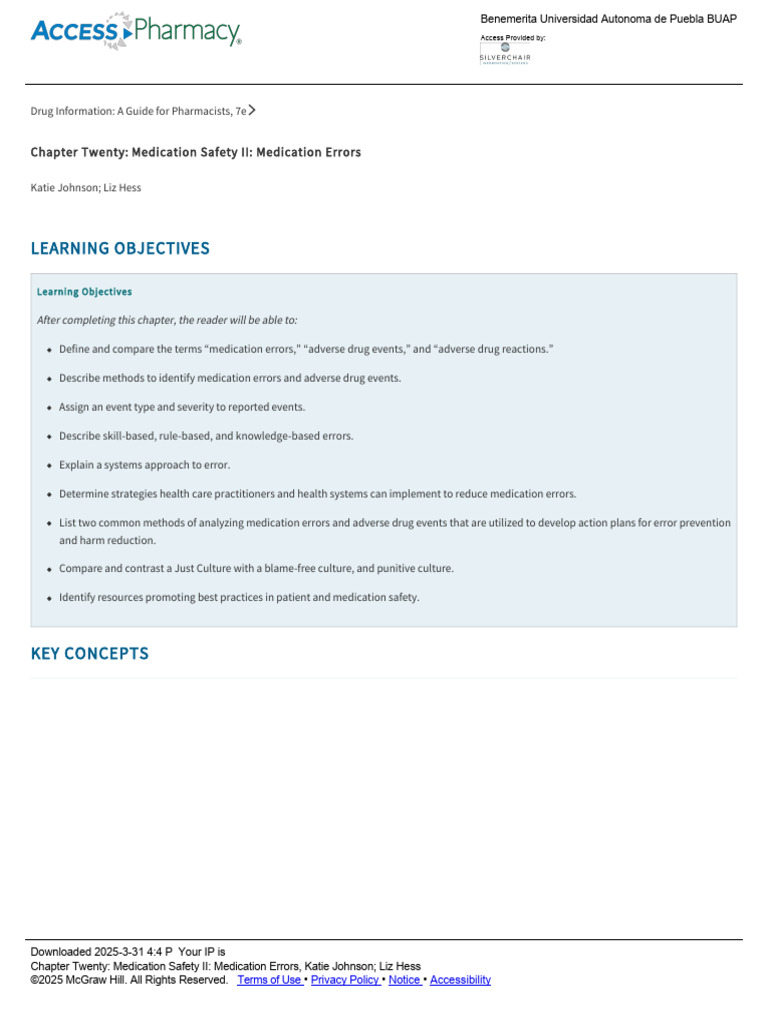 Chapter Twenty - Medication Safety II - Medication Errors | PDF ...