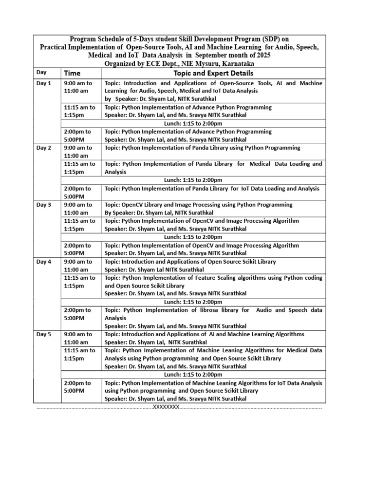 5-Day Skill Development Program on AI | PDF | Computational ...