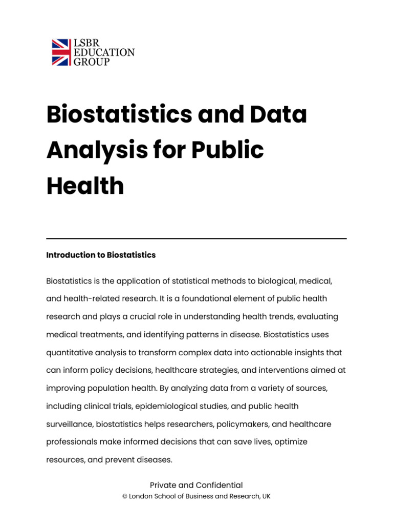 Biostatistics in Public Health Analysis | PDF | P Value | Type I And ...