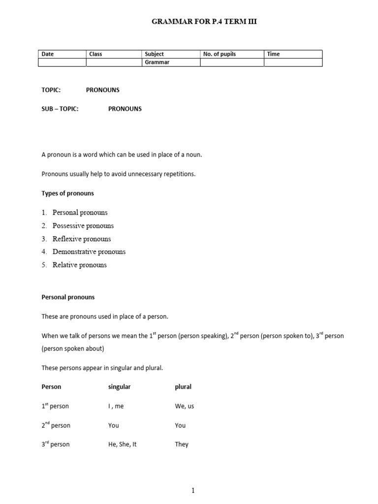 Understanding Pronouns in Grammar | PDF | Pronoun | Linguistic Typology
