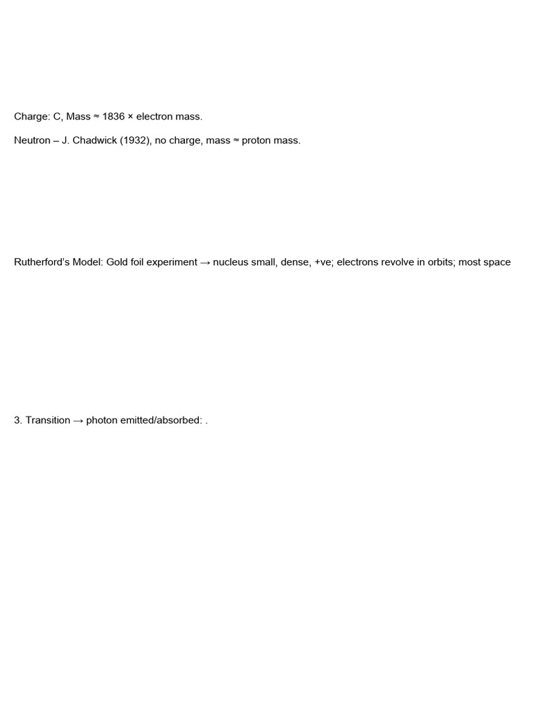 Class 11 Atom Structure Notes | PDF