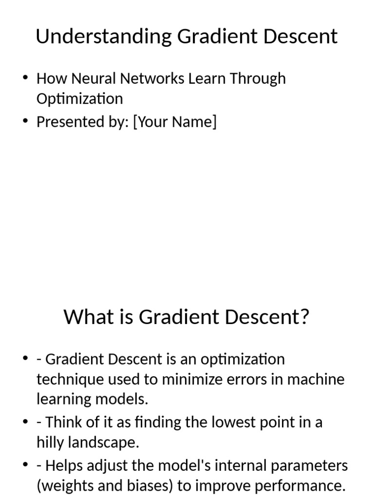Gradient Descent in Neural Networks | PDF | Theoretical Computer ...