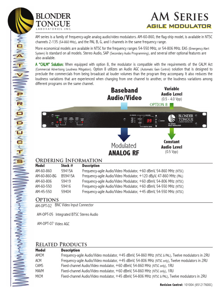 Frequency-Agile Audio/Video Modulators | PDF | Decibel | Hertz