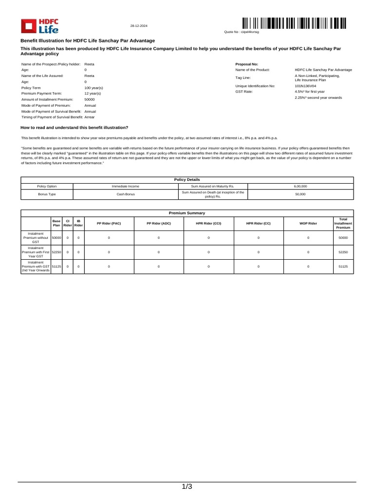 HDFC Life Sanchay Par Advantage Overview | PDF | Insurance | Life Insurance