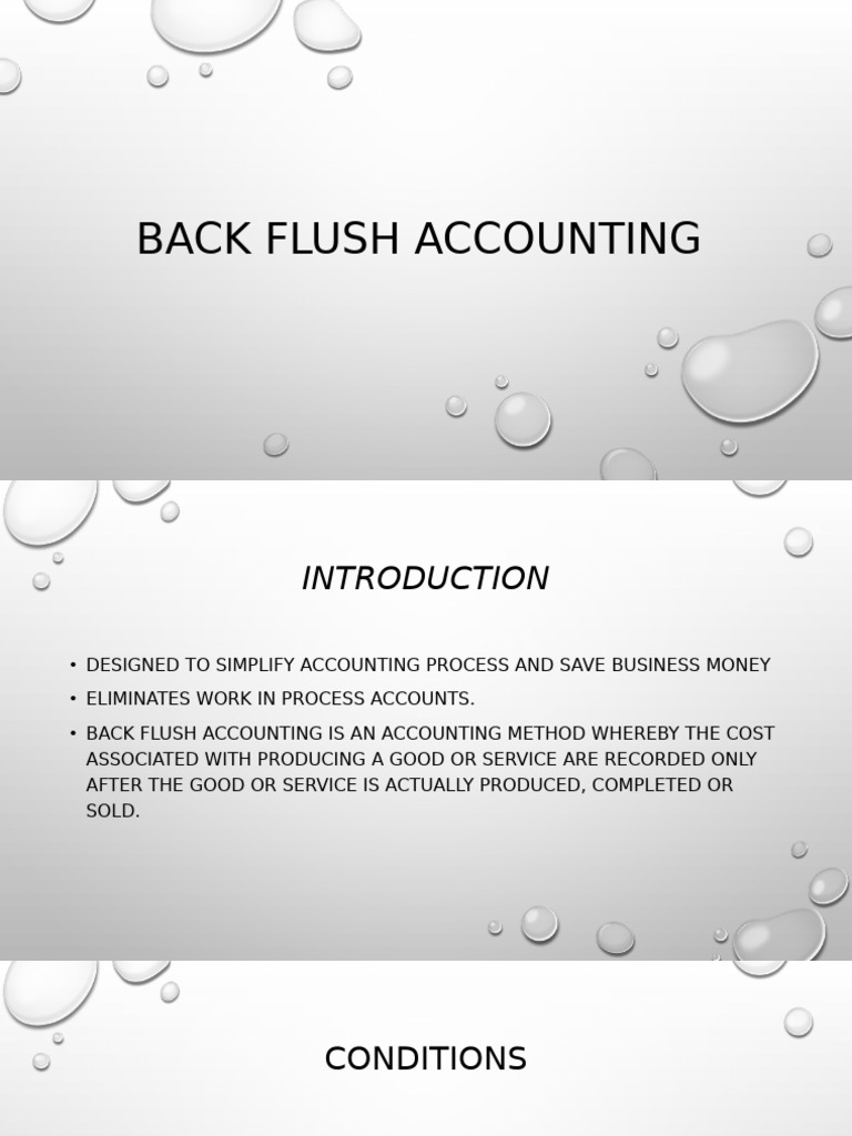 Back Flush Accounting Explained | PDF